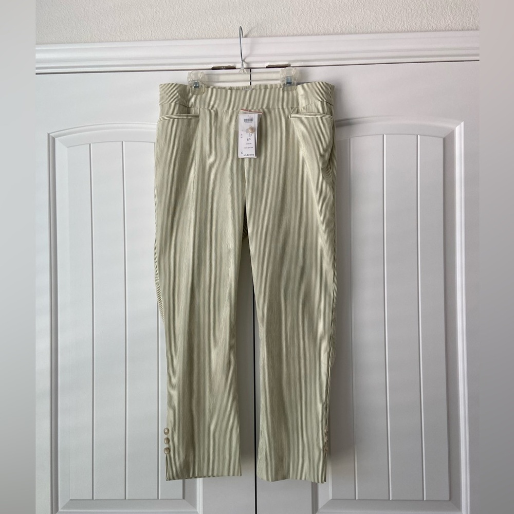 Chico's 1P (US 8P) icon Stripe ankle Pants so slimming brigitte slim leg nwt - Picture 4 of 15